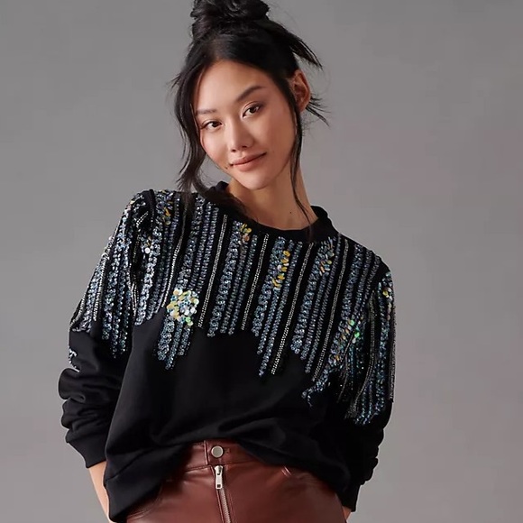 Let Me Be Disco Sequin Sweatshirt NWT - Picture 8 of 9